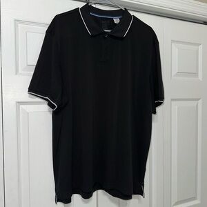 Izod Black Polo with White Contrast Piping